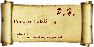 Percze Hetény névjegykártya